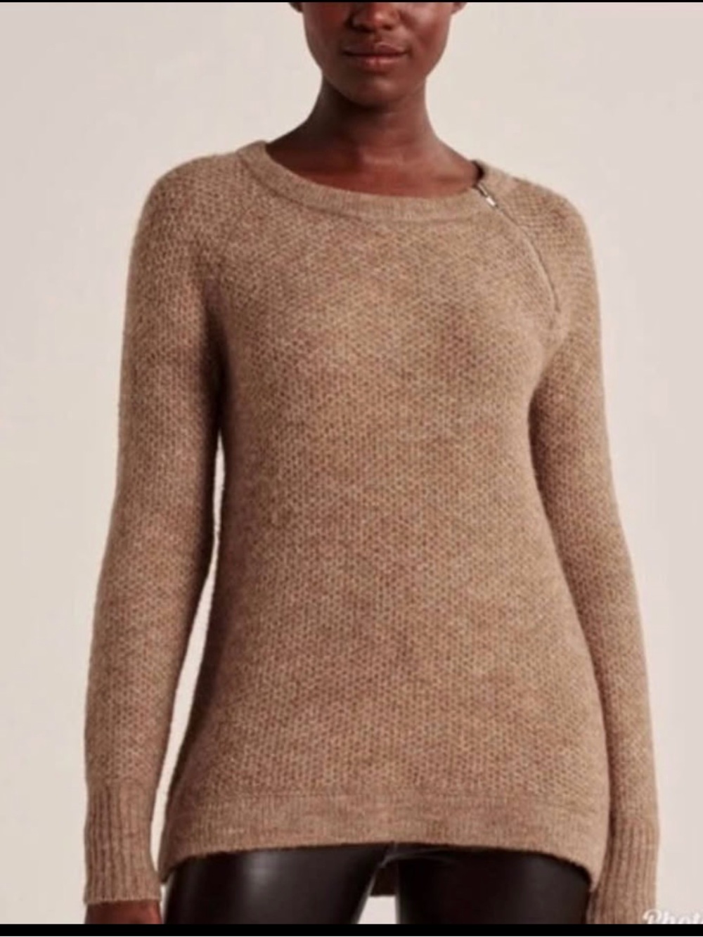 Abercrombie & Fitch Tan Knit Crewneck Sweater